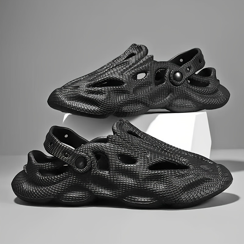 mens fashion plain color clogs anti skid closed toe slides slippers quick drying foam runners for indoor outdoor shower beach pool details 1
