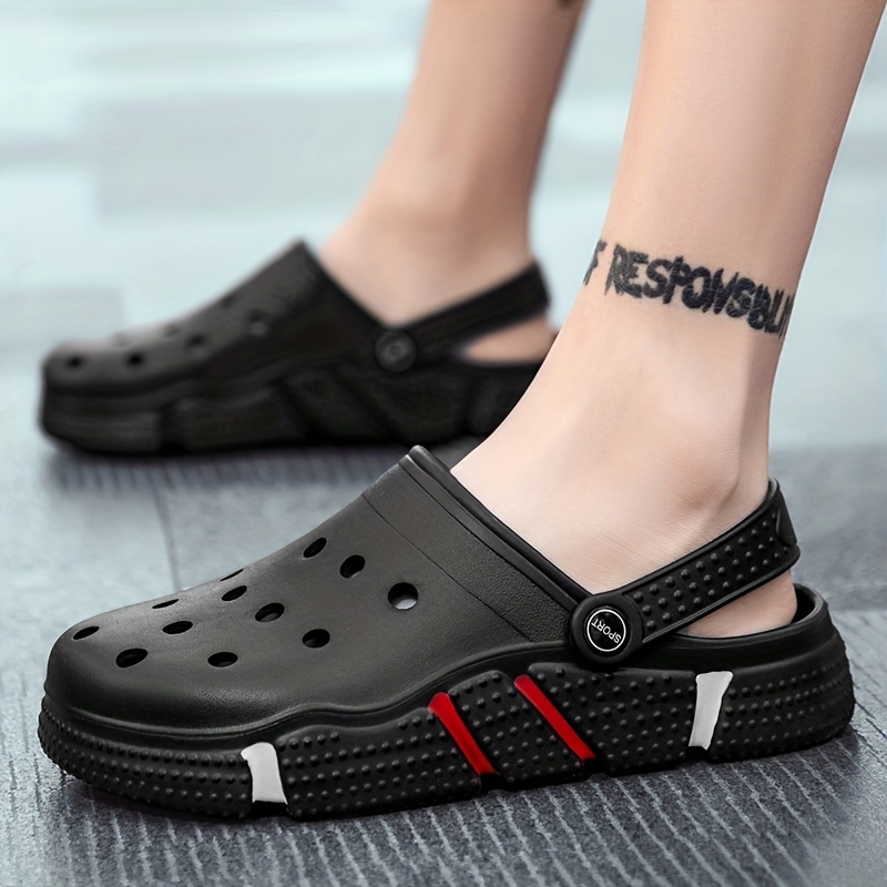 mens and womens clogs garden shoes comfortable lightweight hollow out sandals spring and summer details 6